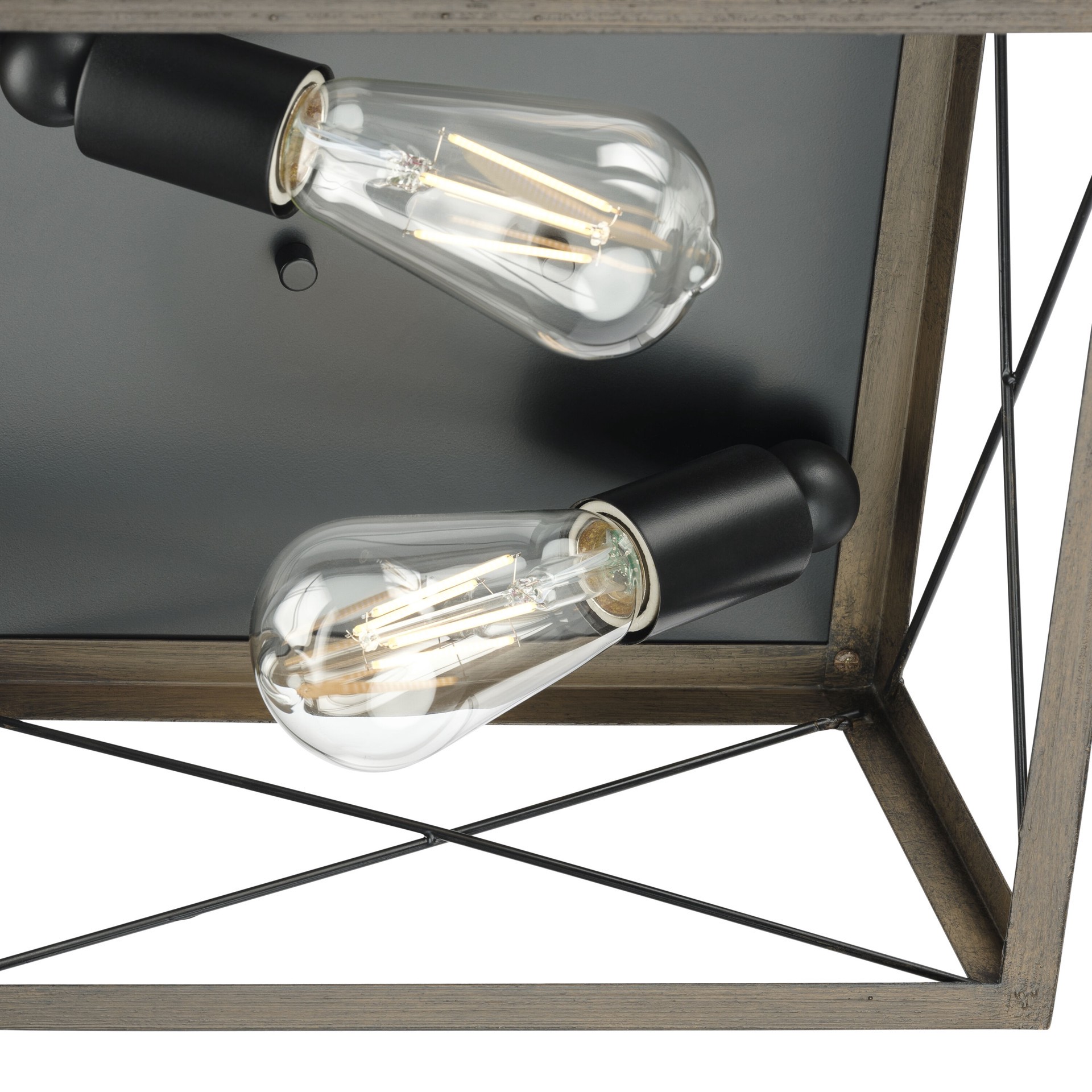 slide 6 of 6, allen + roth Heritage 2 -Light 12-in Matte Black Flush Mount Light, 1 ct