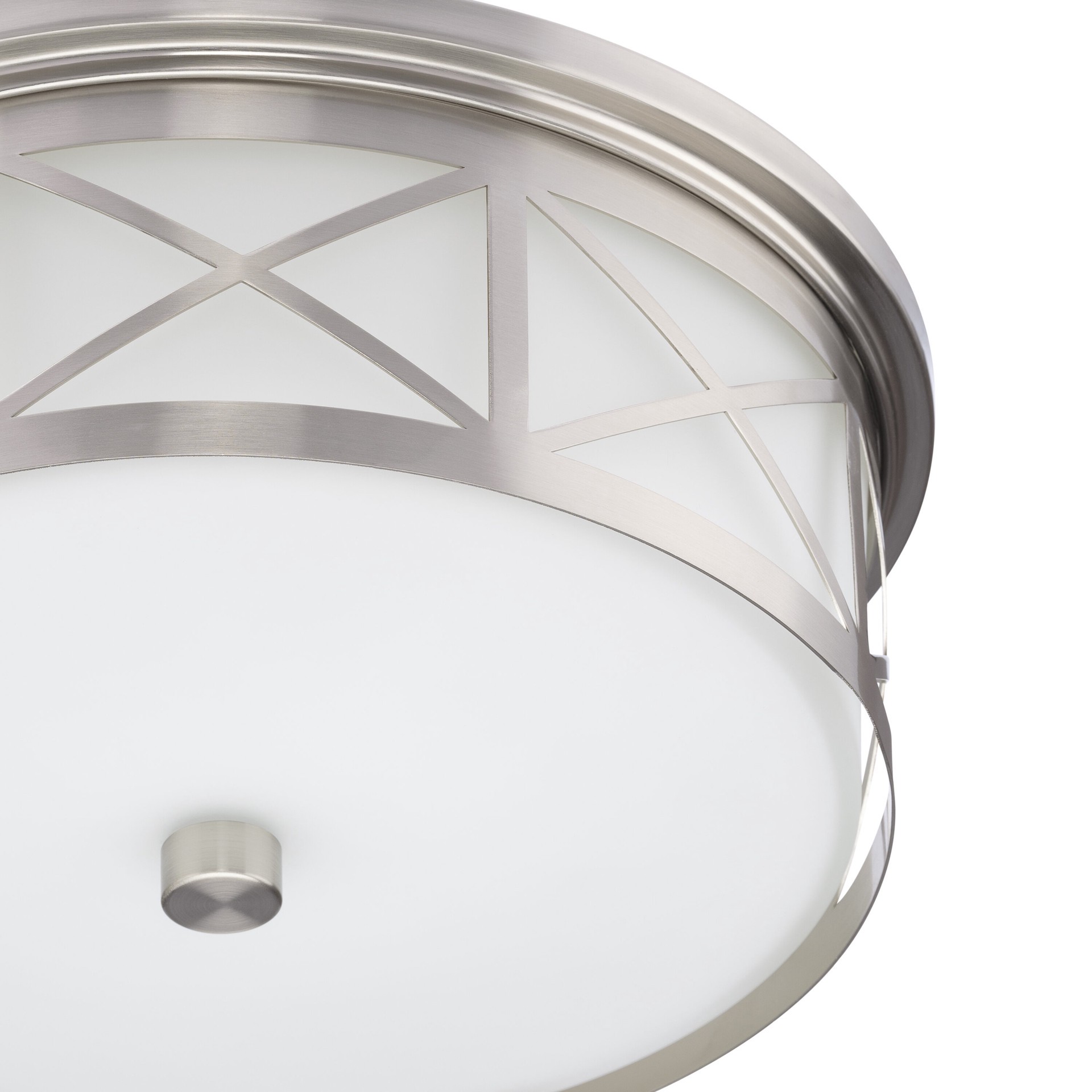 slide 6 of 6, allen + roth Hilton 1 -Light 14-in Brushed Nickel Integrated LED Flush Mount Light, 1 ct