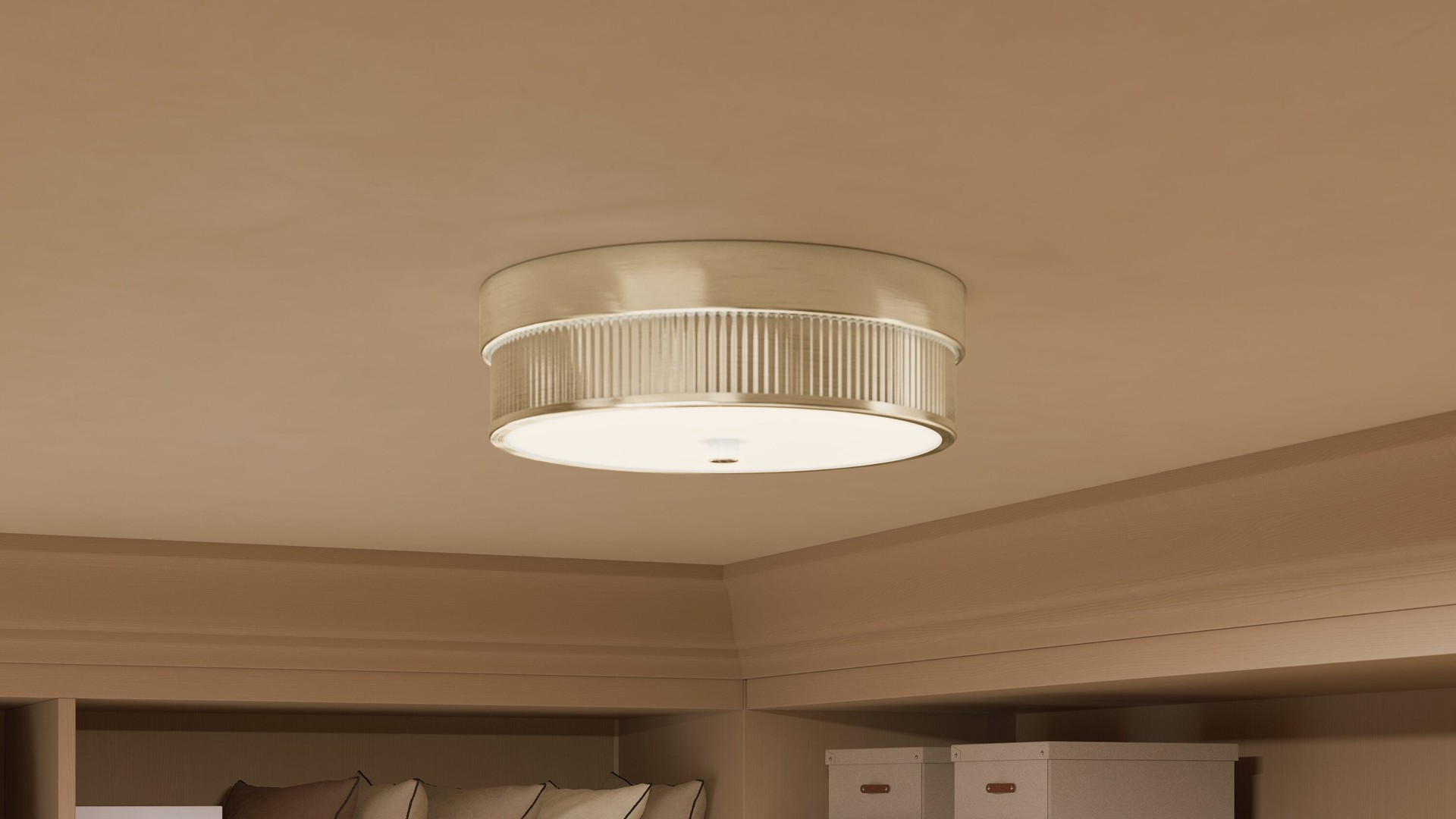 slide 6 of 6, Origin 21 Cassia 2 -Light 12-in Gold Flush Mount Light, 1 ct