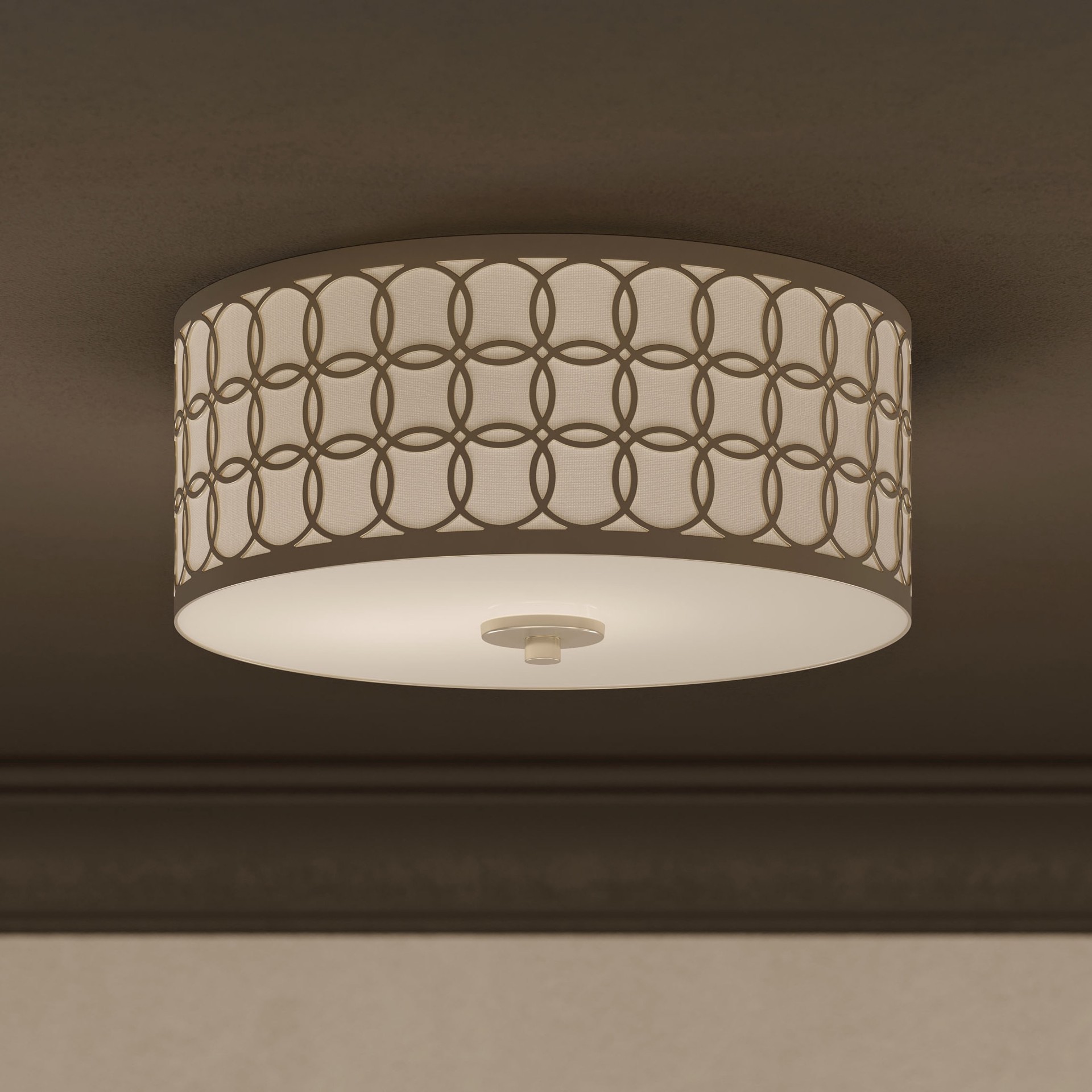 slide 1 of 6, allen + roth Bradford 2 -Light 13-in Brushed Nickel Flush Mount Light, 1 ct