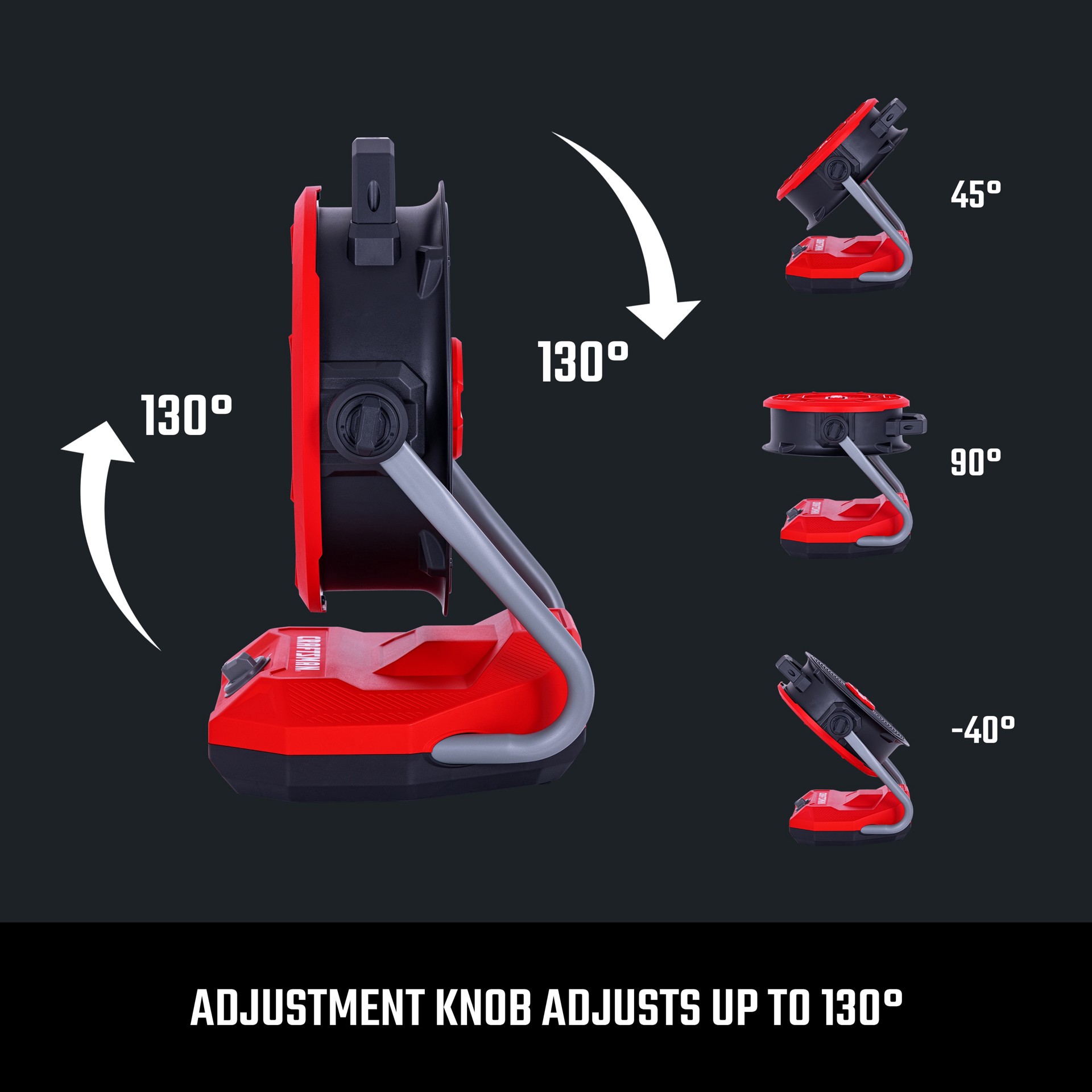 slide 6 of 6, CRAFTSMAN 12-in 20 -Volt 3 -Speed High Velocity Indoor Red and black Industrial Fan, 1 ct