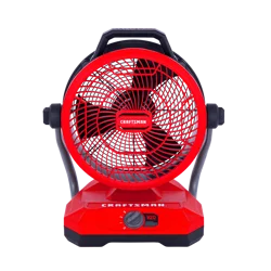 CRAFTSMAN 12-in High Velocity Indoor Industrial Fan, Battery Powered, in Red and black