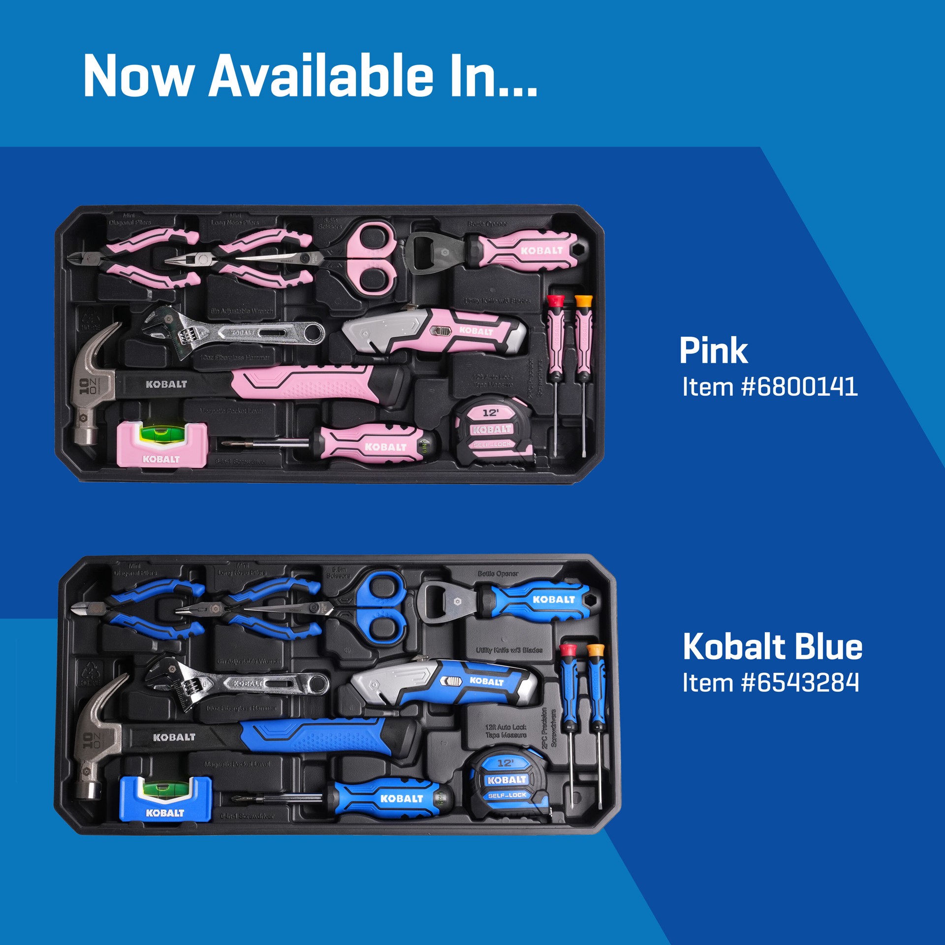 slide 4 of 6, Kobalt 20 -Piece Blue Household Tool Set with Hard Case, 1 ct