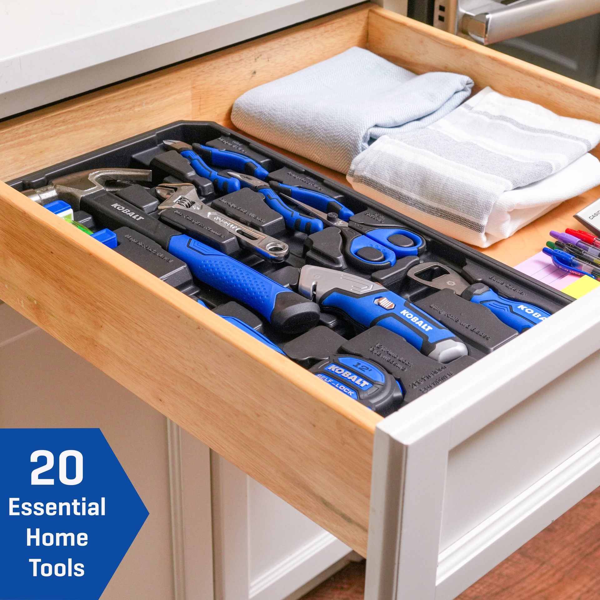 slide 6 of 6, Kobalt 20 -Piece Blue Household Tool Set with Hard Case, 1 ct