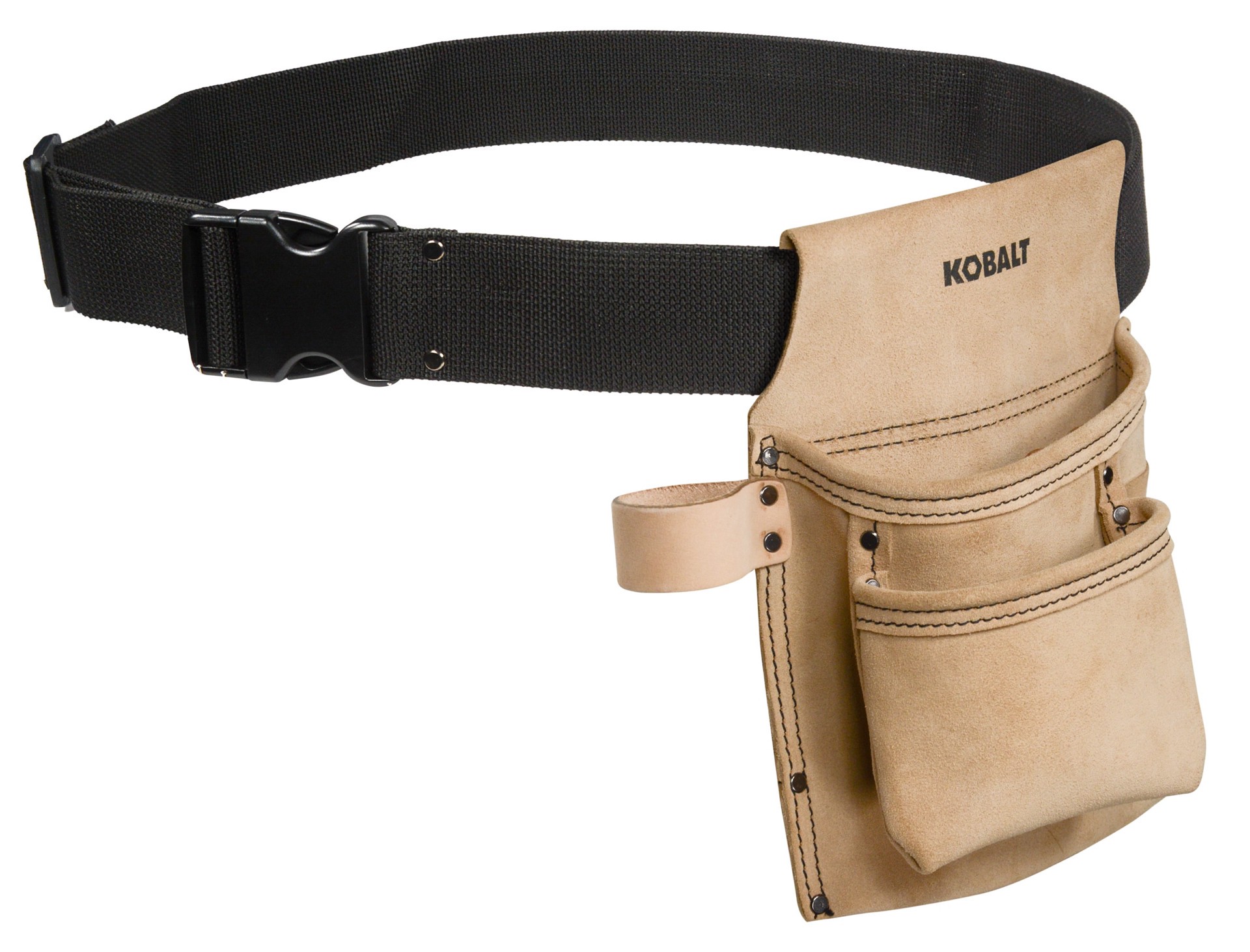 slide 5 of 6, Kobalt Brown Leather 9-in W x 10-in D x 15-in L Tool bag, 1 ct