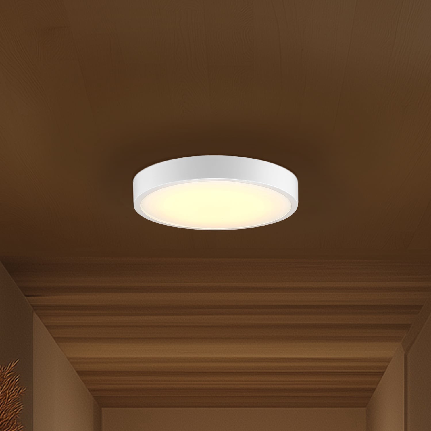 slide 1 of 6, Globe Electric Wes 13-in Matte White Integrated LED Flush Mount Light, 1 ct