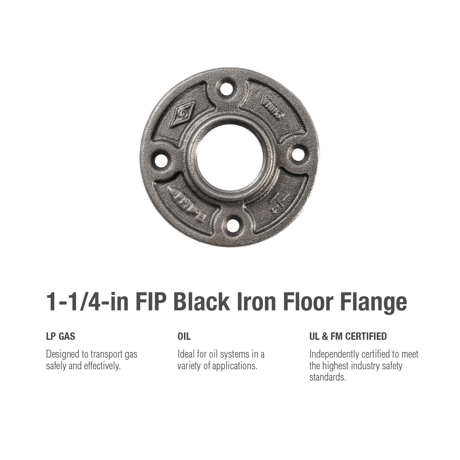 slide 5 of 5, RELIABILT 1-1/4-in Black Floor Flange, 1 ct