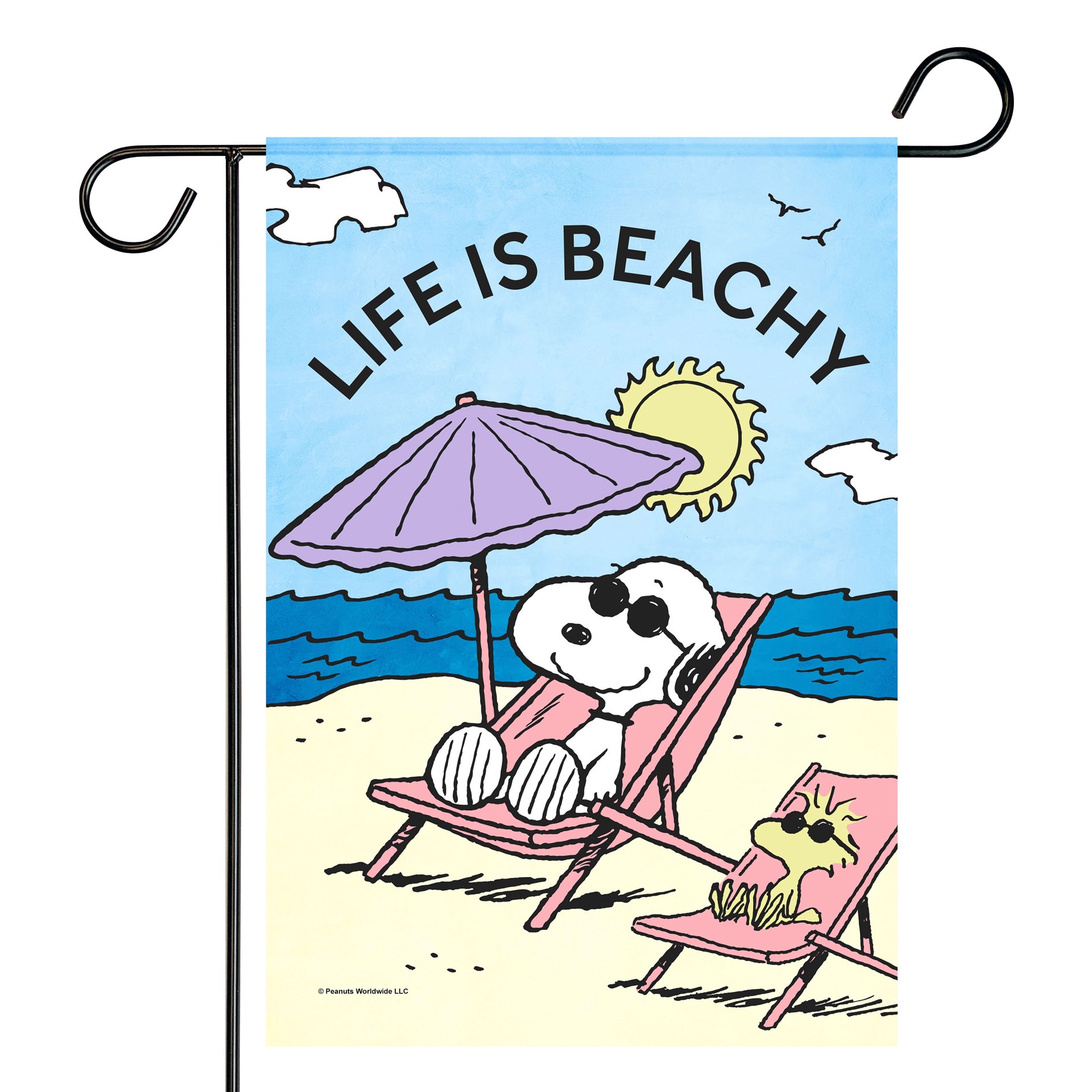 slide 2 of 6, Peanuts 1.04-ft W x 1.5-ft H Summer Garden flag Kit, 1 ct