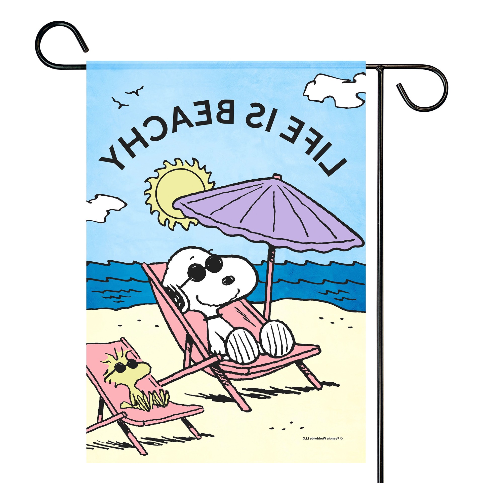 slide 3 of 6, Peanuts 1.04-ft W x 1.5-ft H Summer Garden flag Kit, 1 ct