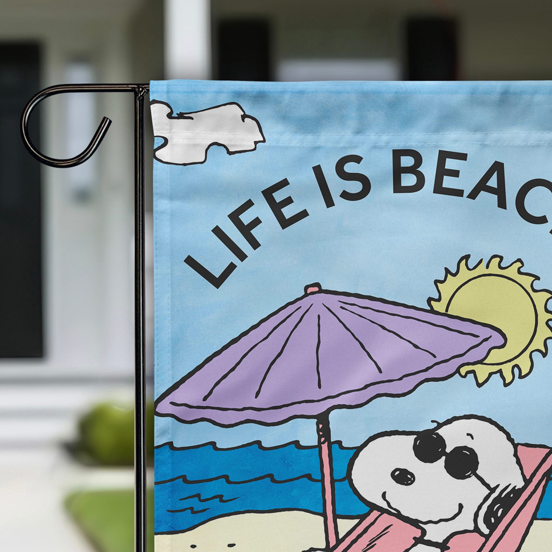 slide 5 of 6, Peanuts 1.04-ft W x 1.5-ft H Summer Garden flag Kit, 1 ct