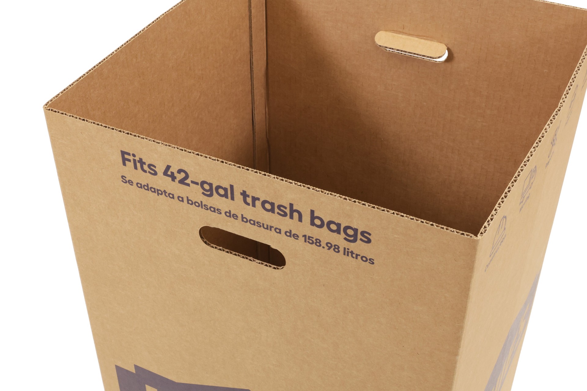 slide 3 of 6, Lowe's Disposable 42 Gallon Brown Corrugated paper Indoor/Outdoor Lidless Trash Can, 1 ct