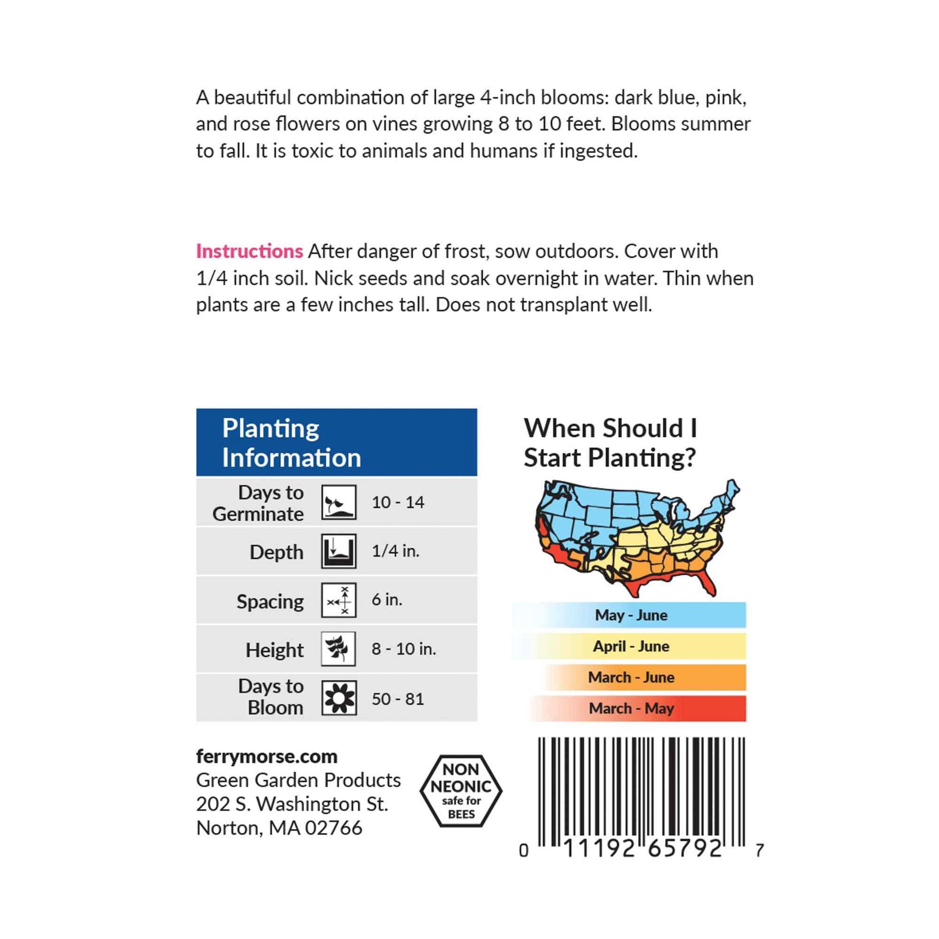 slide 2 of 6, Ferry-Morse Morning Glory Seeds 2.6 Gram(s), 1 ct