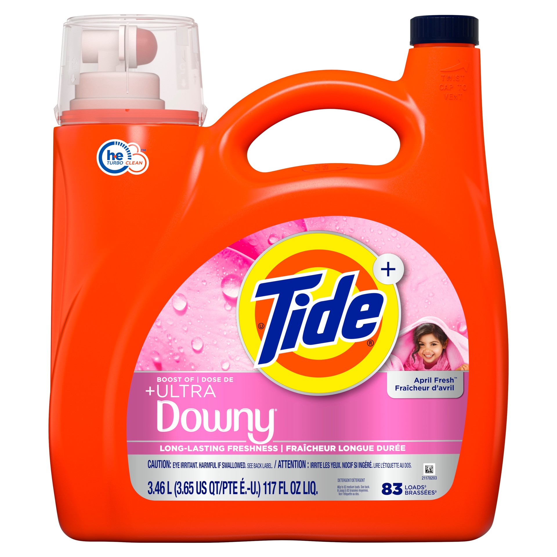 slide 1 of 6, Tide April Fresh HE Laundry Detergent 83 Loads 117 -fl oz, 1 ct