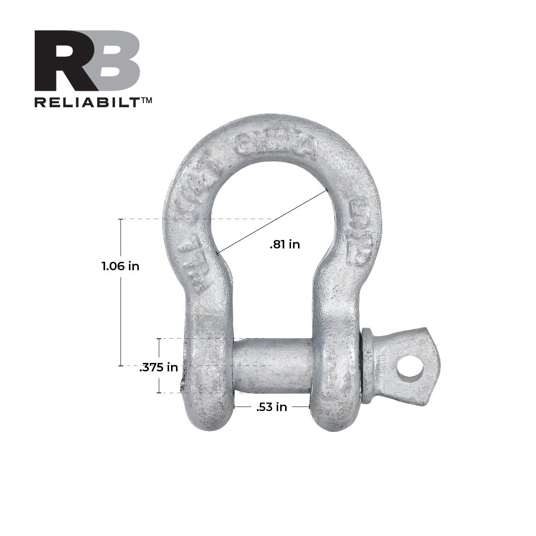 slide 3 of 6, RELIABILT 5/16-in Galvanized Forged Steel Anchor Shackle, 1 ct