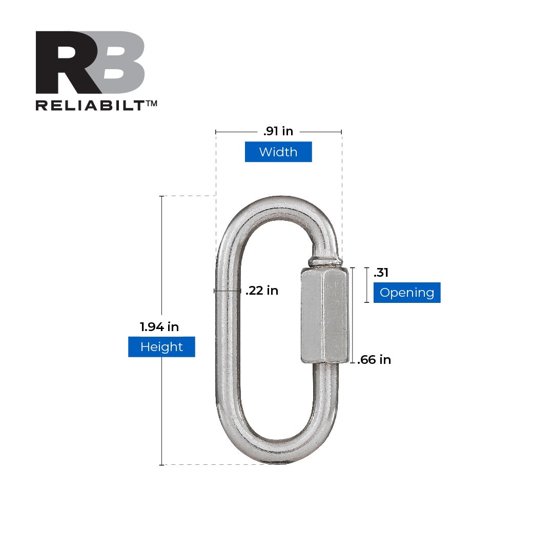 slide 3 of 5, RELIABILT 3/16-in Stainless Steel Quick Link, 1 ct