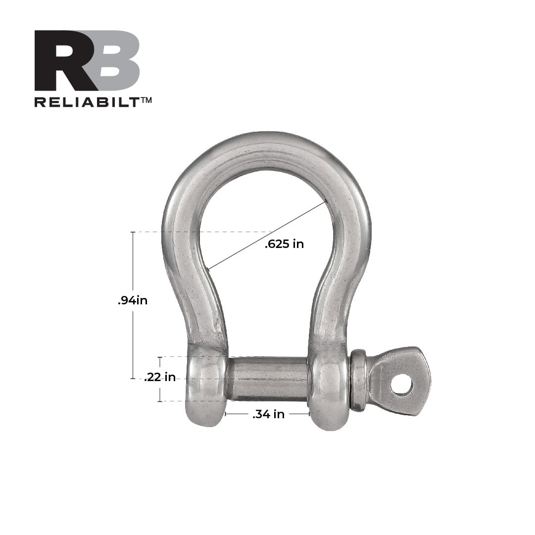 slide 3 of 5, RELIABILT 3/16-in Stainless Steel Anchor Shackle, 1 ct
