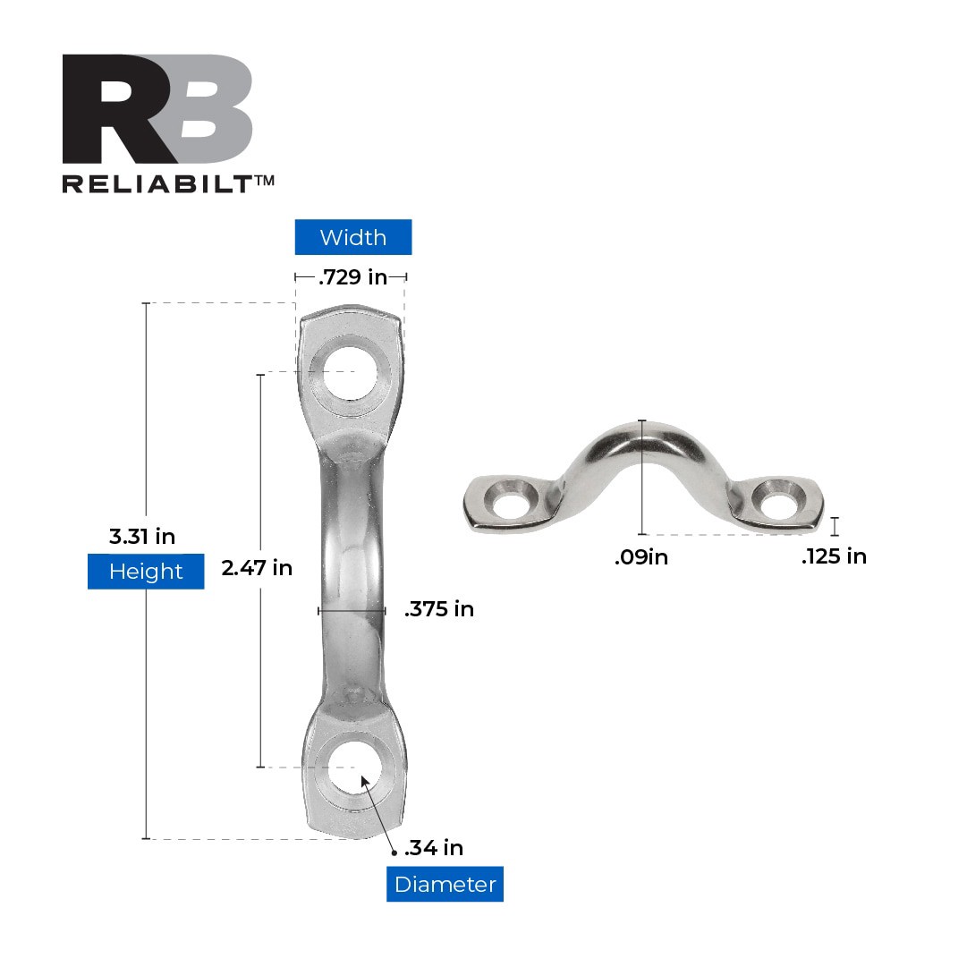 slide 3 of 6, RELIABILT 3/4-in X 2-1/4-in Stainless Steel Rope Loop, 1 ct