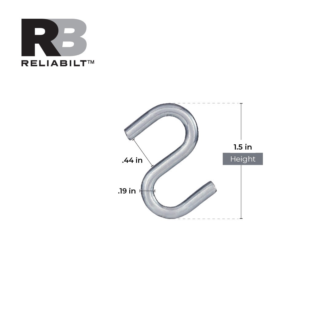 slide 3 of 6, RELIABILT 1.5-in Zinc Plated Zinc S-hook 30 -Pack, 1 ct