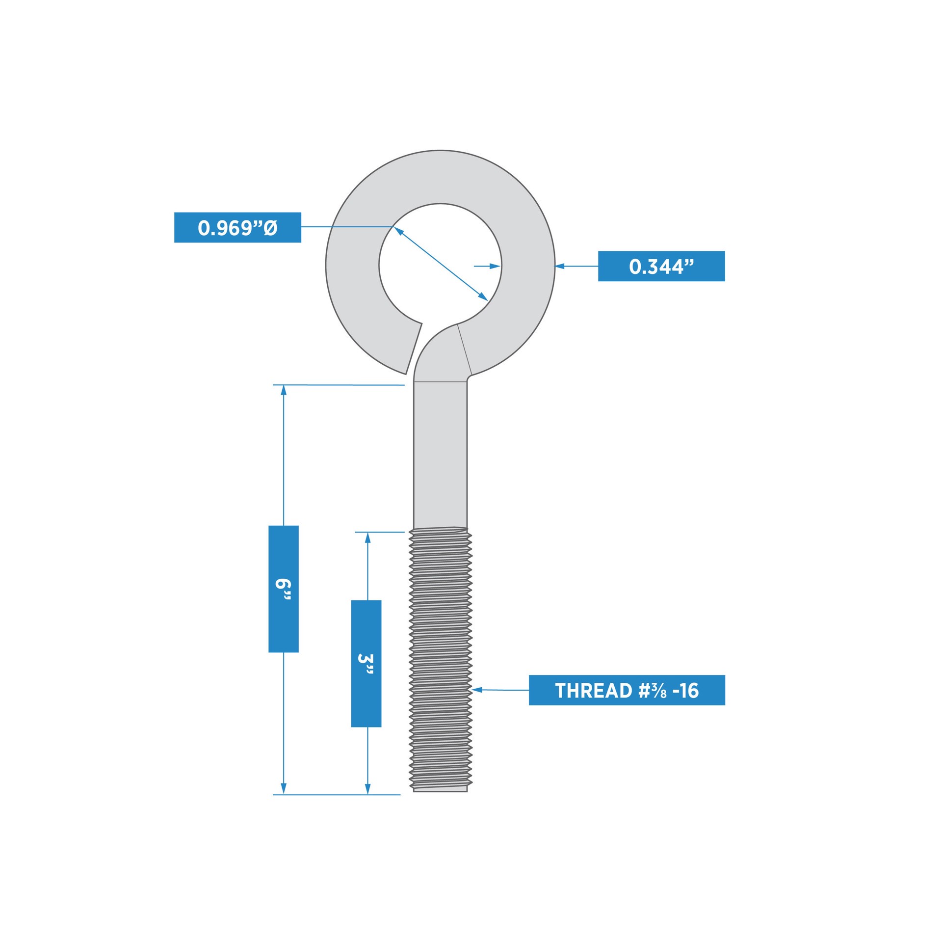 slide 4 of 6, RELIABILT 3/8-in 3/8-in x 6-in Stainless Interior/Exterior Coarse Thread Eye Bolt, 1 ct