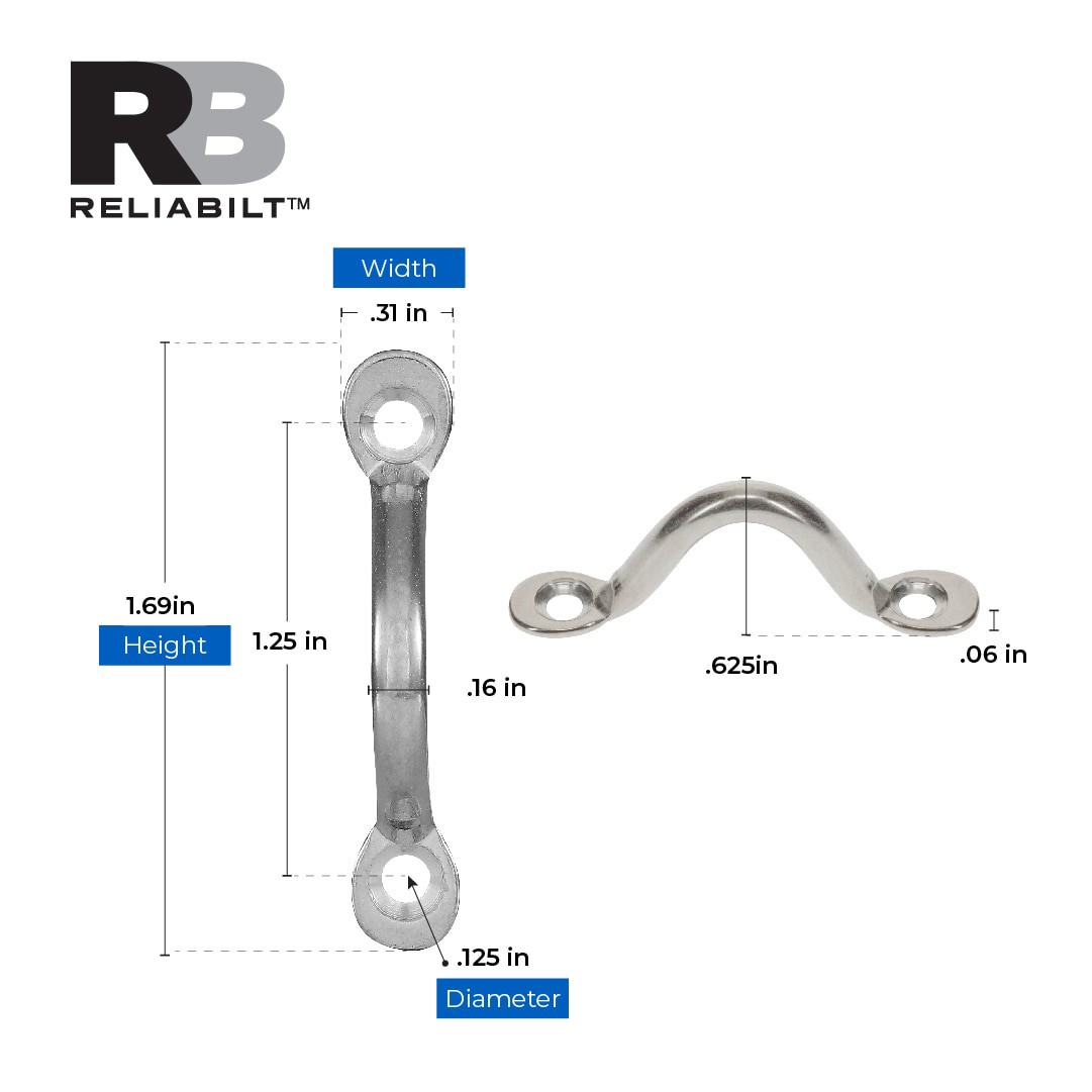 slide 3 of 6, RELIABILT 5/16-in x 1-1/8-in Stainless Steel Rope Loop, 1 ct
