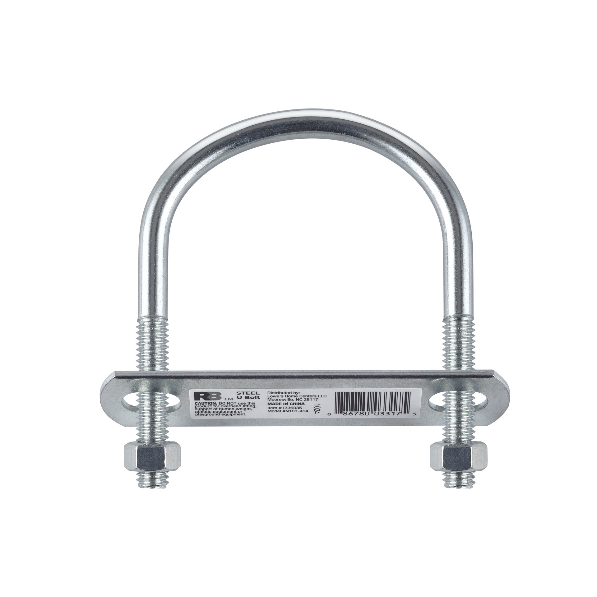 slide 4 of 6, RELIABILT 3/8-in 3/8-in x 4-1/2-in Zinc-plated Interior/Exterior Coarse Thread U-bolt Bolt, 1 ct