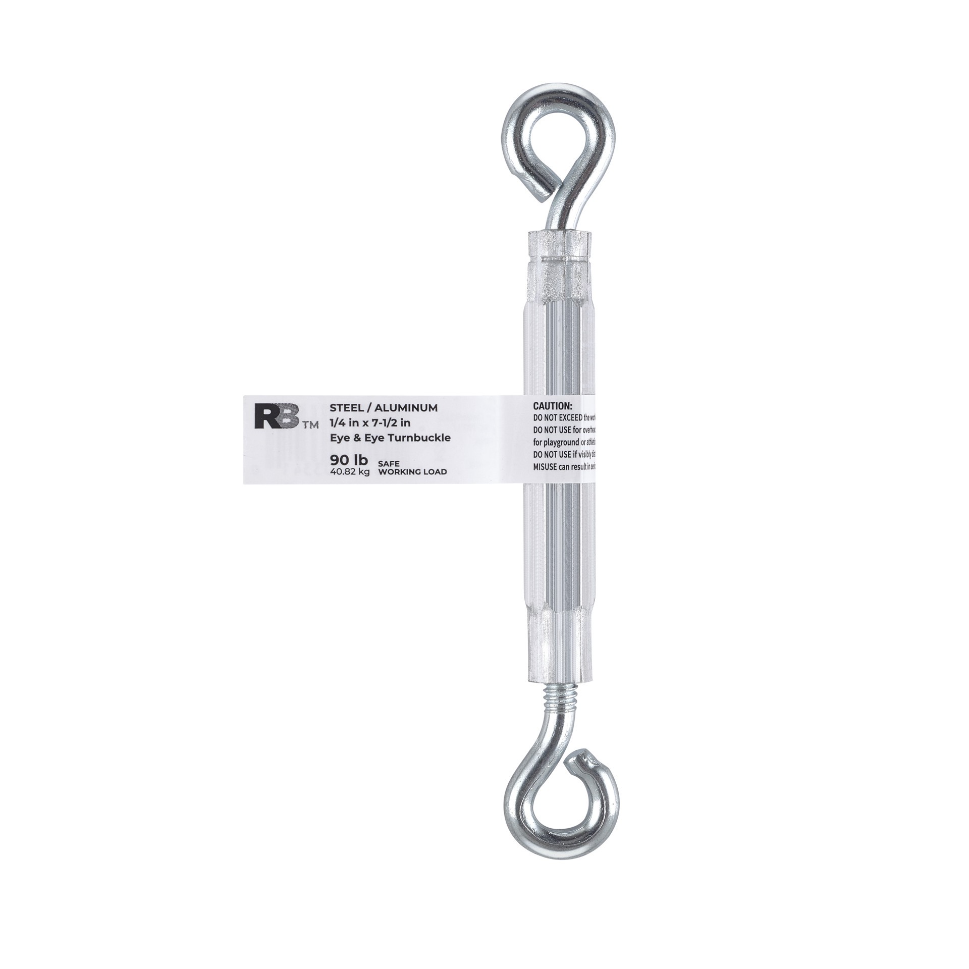 slide 4 of 6, RELIABILT 1/4 x 7-1/2 Aluminum/Steel Eye and eye Turnbuckle, 1 ct