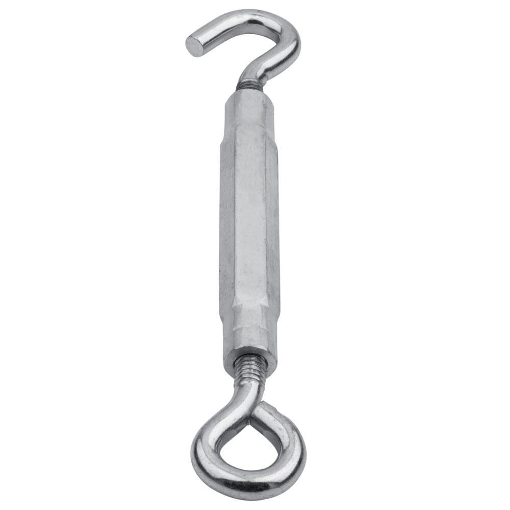 slide 4 of 6, RELIABILT 3/8 x 10-1/2 Aluminum/Steel Hook and eye Turnbuckle, 1 ct