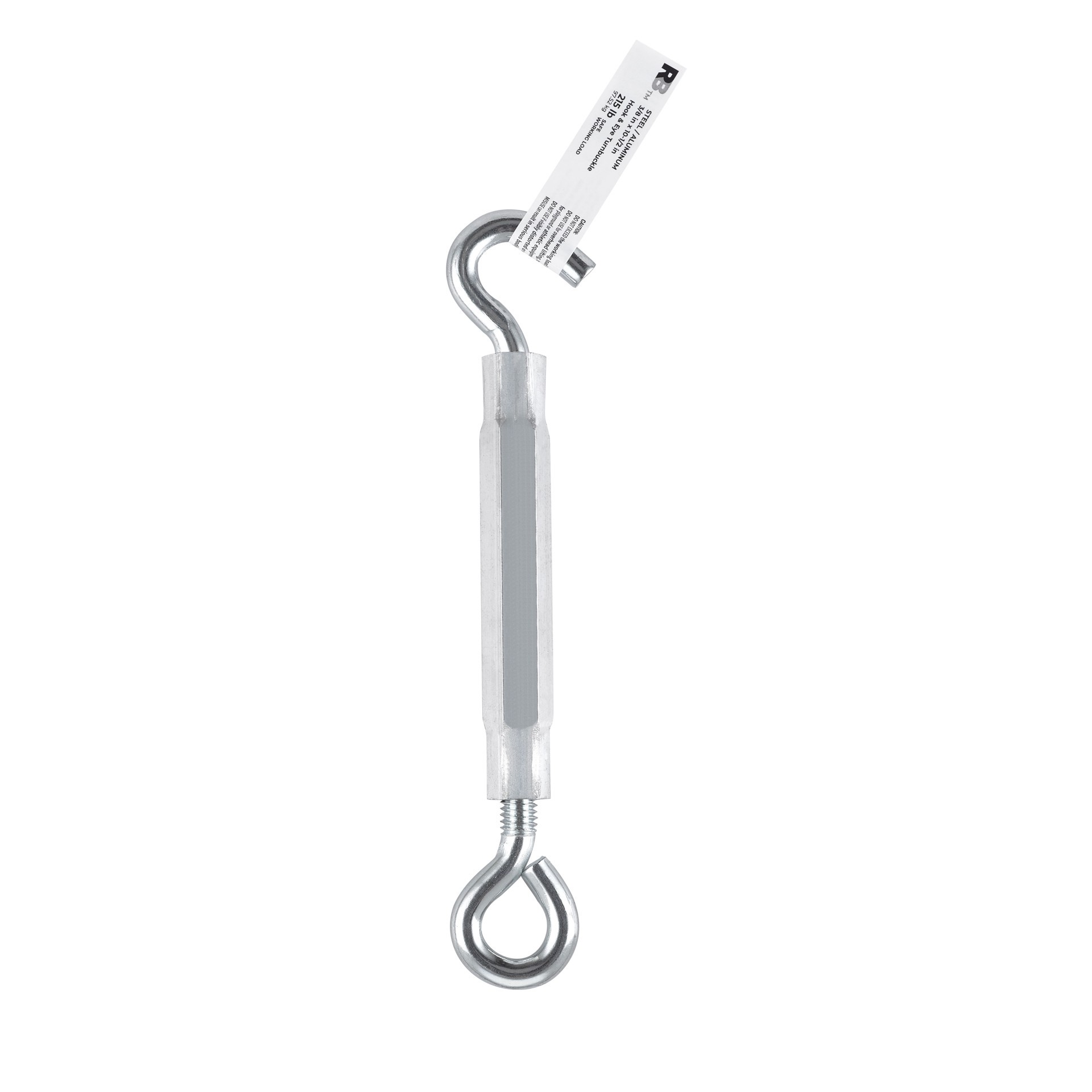 slide 4 of 6, RELIABILT 3/8 x 10-1/2 Aluminum/Steel Hook and eye Turnbuckle, 1 ct