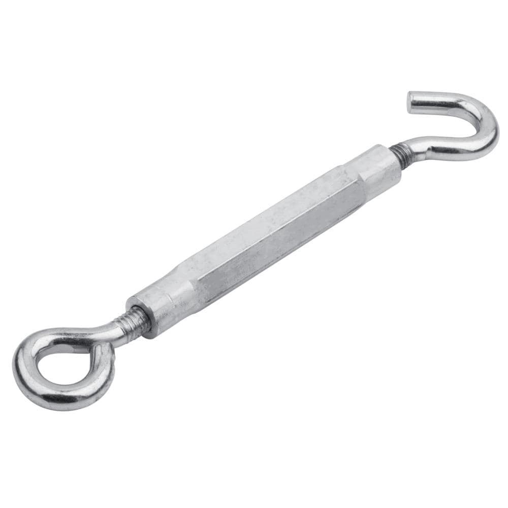 slide 5 of 6, RELIABILT 3/8 x 10-1/2 Aluminum/Steel Hook and eye Turnbuckle, 1 ct