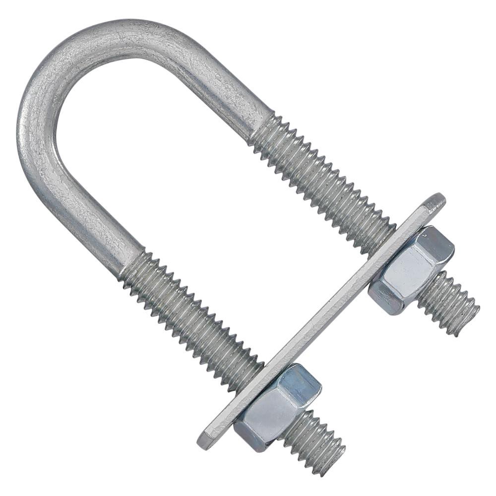 slide 3 of 5, RELIABILT 1/4-in 1/4-in x 2-1/2-in Zinc-plated Interior/Exterior Coarse Thread U-bolt Bolt, 1 ct