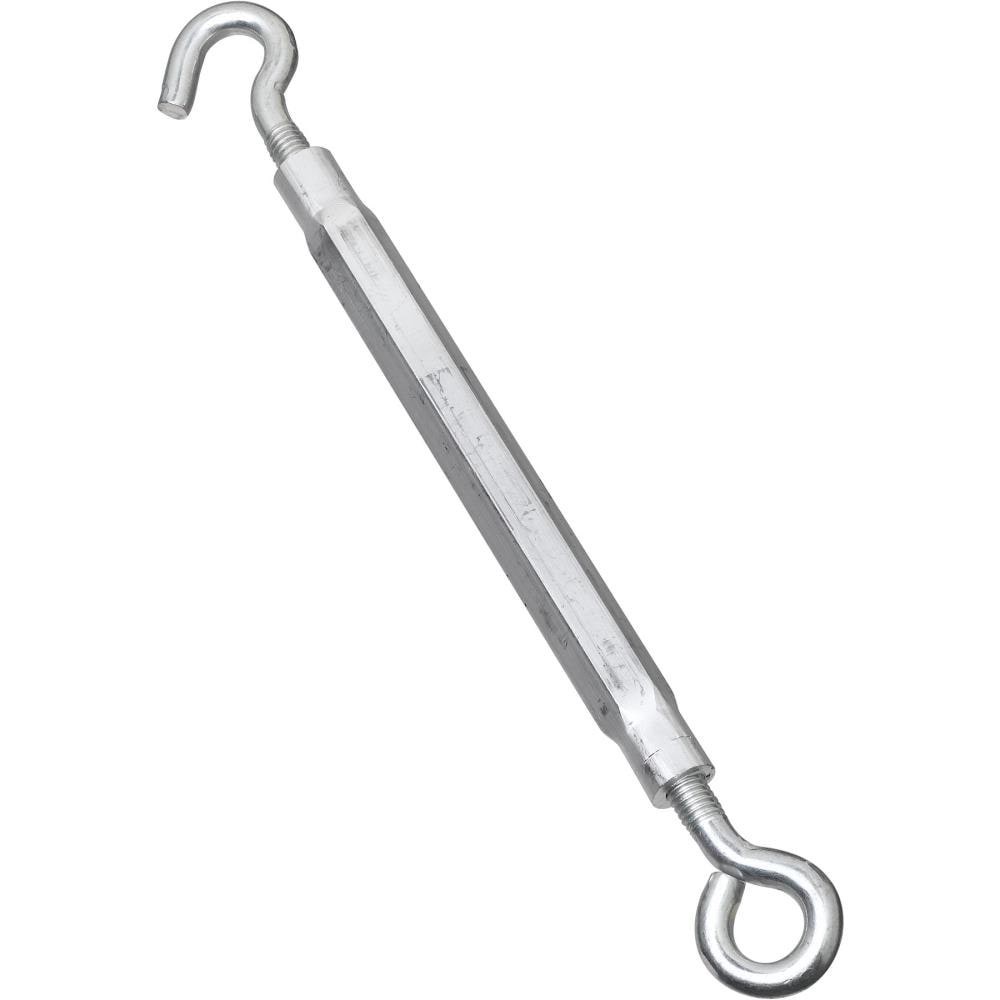 slide 3 of 6, RELIABILT 3/8-in x 16-in Aluminum/Steel Hook and eye Turnbuckle, 1 ct