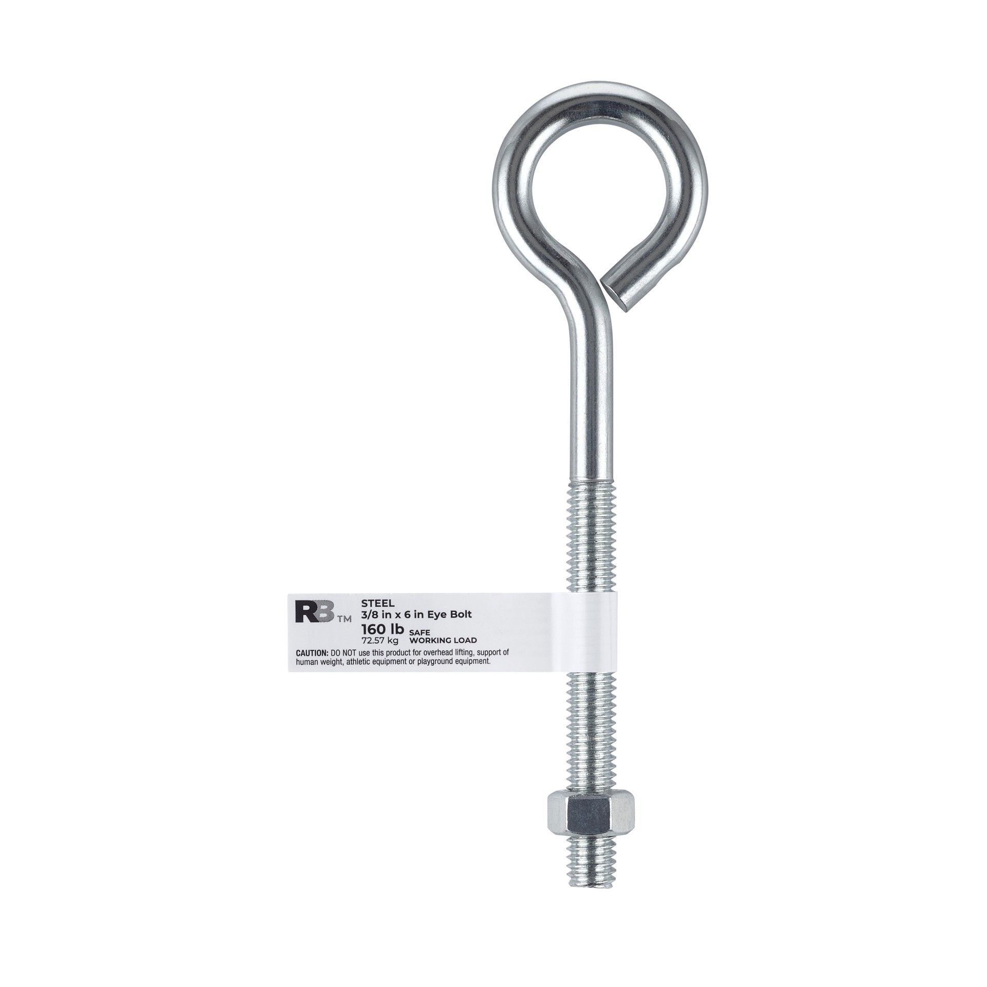 slide 4 of 6, RELIABILT 3/8-in 3/8-in x 3-in Zinc-plated Interior/Exterior Coarse Thread Eye Bolt, 1 ct