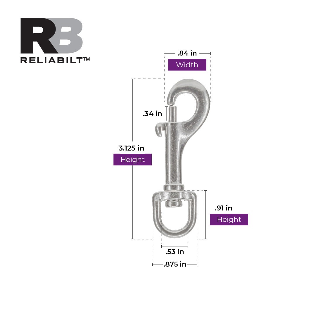 slide 3 of 6, RELIABILT 1/2-in x 3-in Stainless Steel Bolt Snap, 1 ct