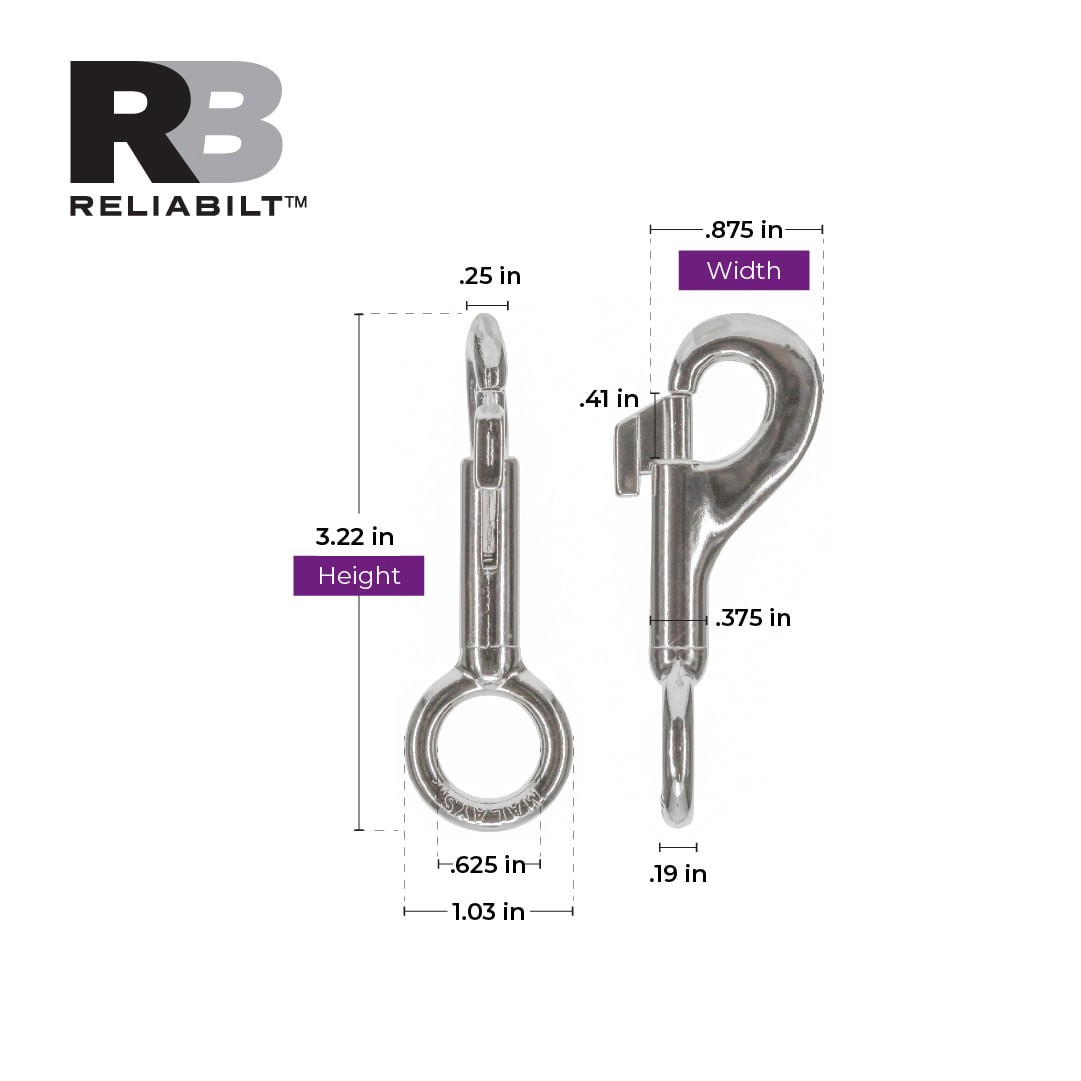 slide 3 of 6, RELIABILT 5/8-in x 3-1/4-in Bolt Snap in Nickel Plated, 1 ct
