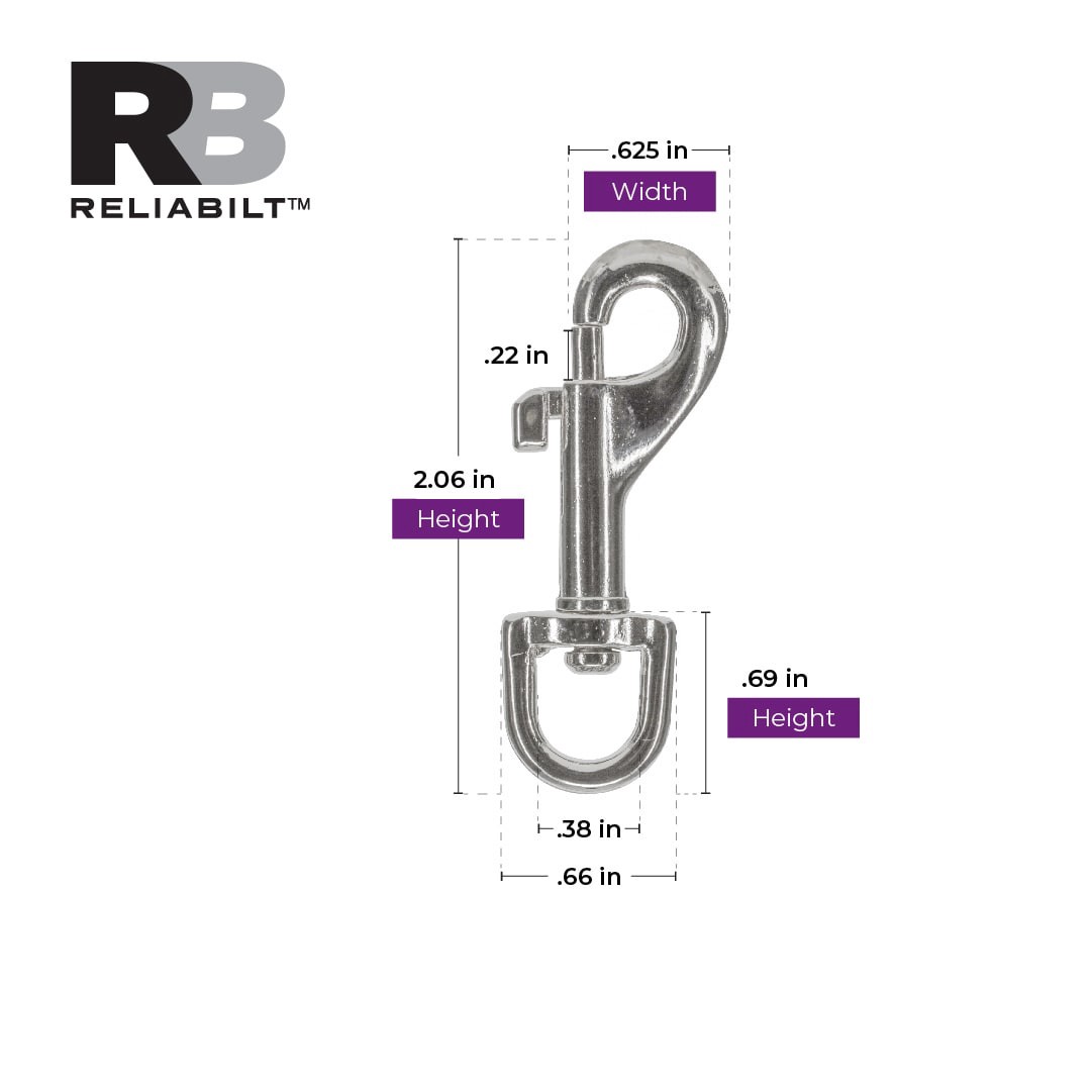 slide 3 of 6, RELIABILT 3/8-in x 2-3/16-in Zinc Plated Stainless Steel Bolt Snap, 1 ct