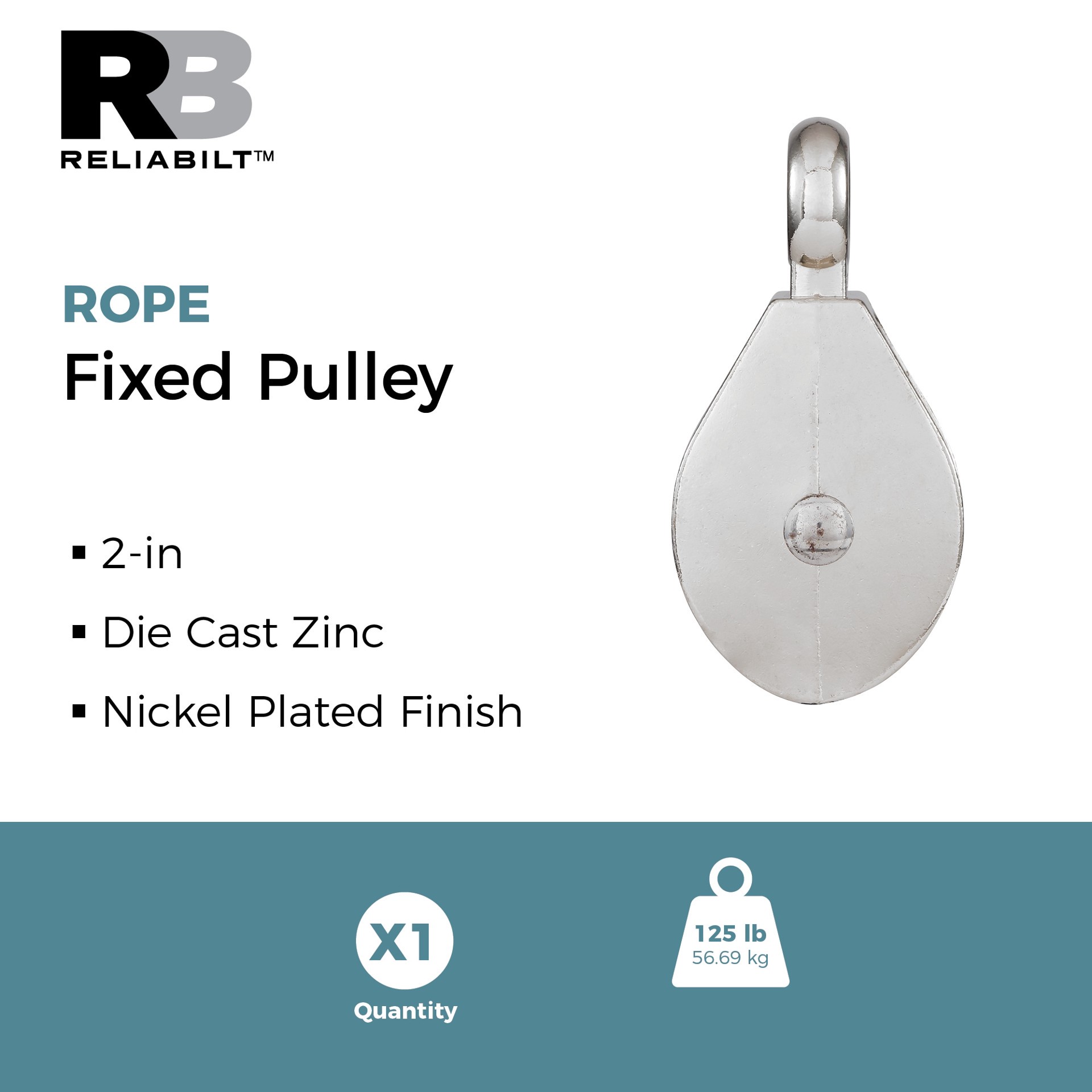 slide 2 of 6, RELIABILT 2-in Single Rope Fixed eye Pulley, 1 ct