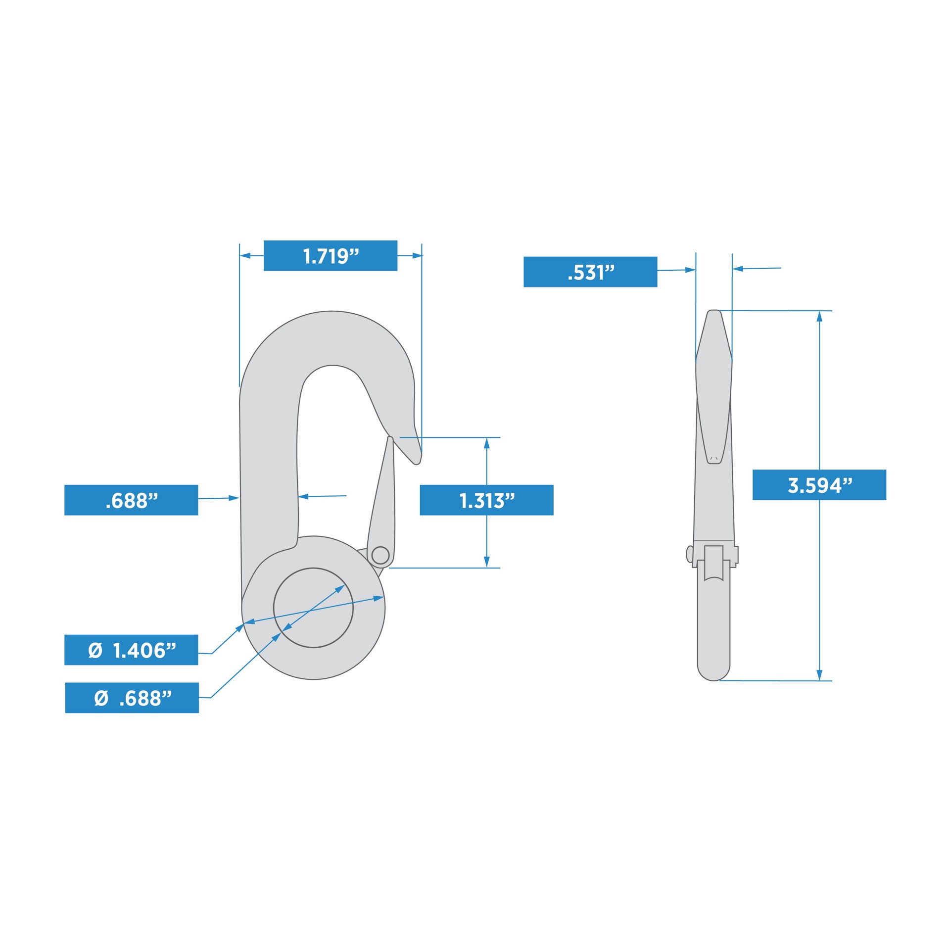 slide 3 of 6, RELIABILT 5/8-in x 3-1/2-in Hook in Zinc Plated, 1 ct