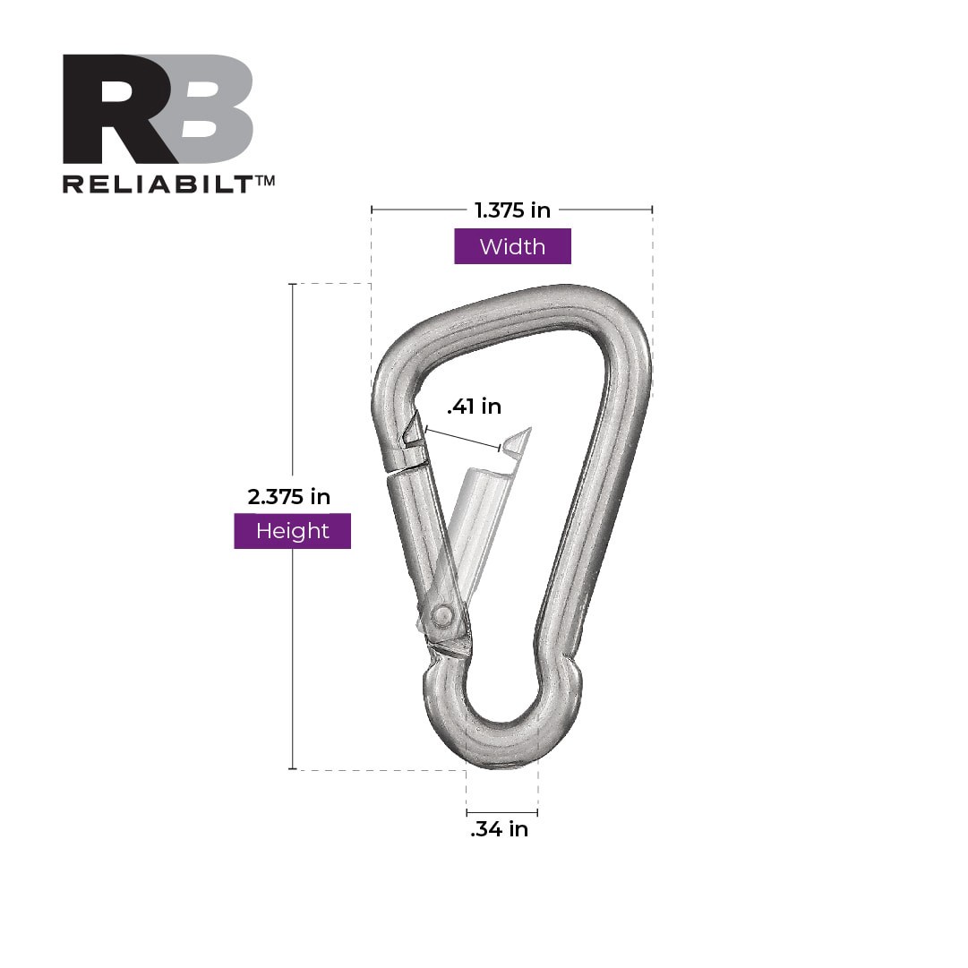 slide 3 of 6, RELIABILT 5/16-in x 2-3/8-in Stainless Steel Interlocking Spring Snap, 1 ct