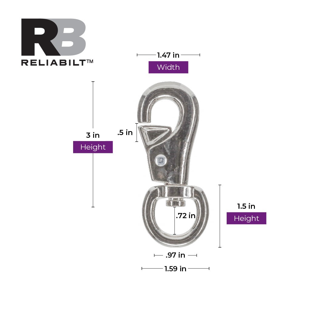 slide 3 of 6, RELIABILT N100-310- 7/8-in x 3-7/8-in Cattle Snap in Nickel, 1 ct