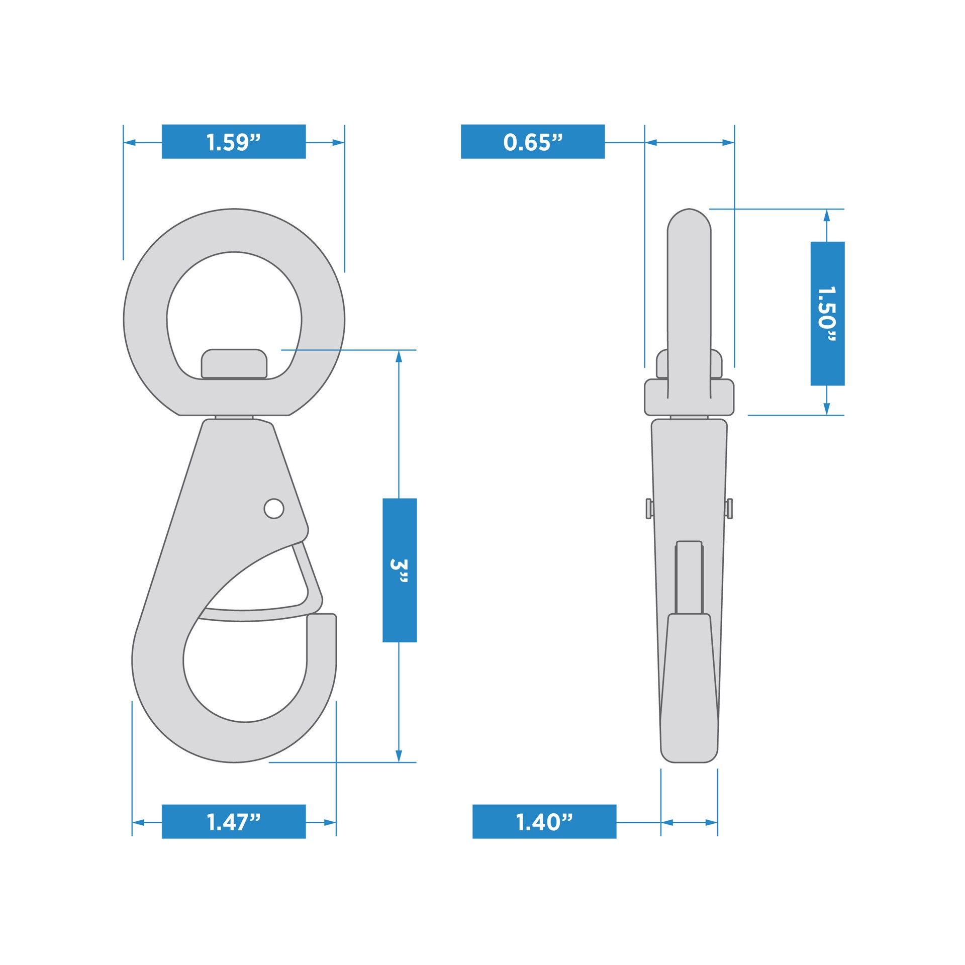 slide 3 of 6, RELIABILT N100-310- 7/8-in x 3-7/8-in Cattle Snap in Nickel, 1 ct
