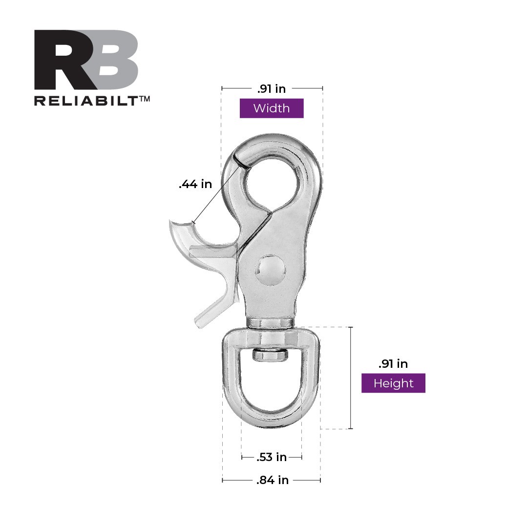 slide 3 of 6, RELIABILT 1/2-in x 2-5/8-in Nickel Plated Die Cast Trigger Snap, 1 ct
