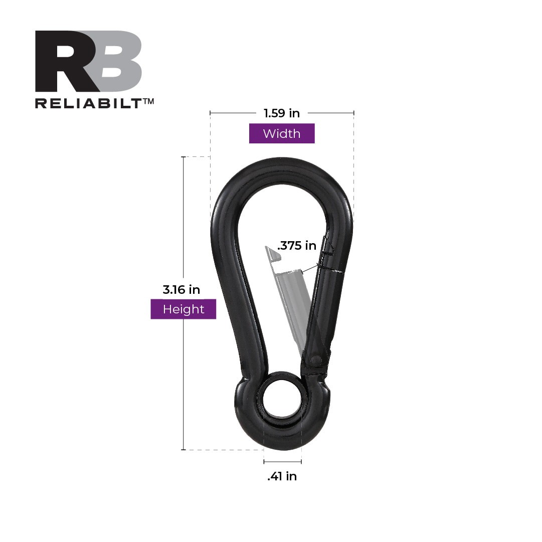 slide 3 of 6, RELIABILT 5/16-in Black Steel Interlocking Spring Snap, 1 ct