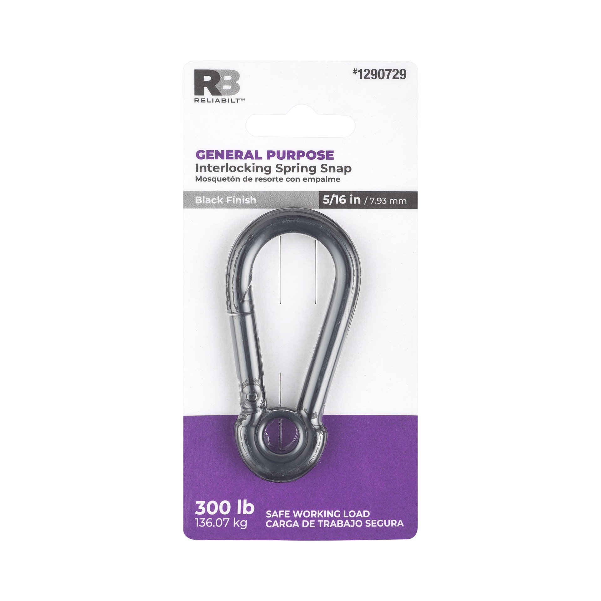 slide 4 of 6, RELIABILT N100-341- 5/16-in Interlocking Spring Snaps in Zinc Plated, 1 ct