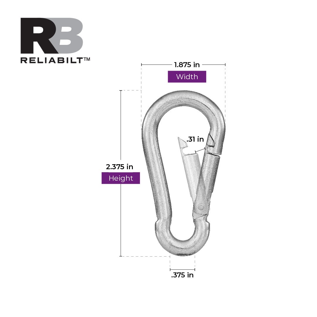 slide 3 of 5, RELIABILT 5/16-in x 2-3/8-in Zinc Plated Interlocking Spring Snap, 1 ct