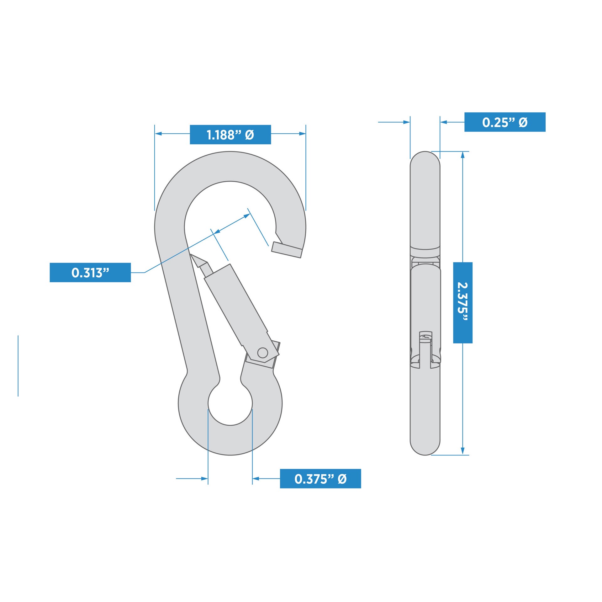 slide 3 of 5, RELIABILT N100-262- 5/16-in x 2-3/8-in Interlocking Spring Snap in Zinc Plated, 1 ct