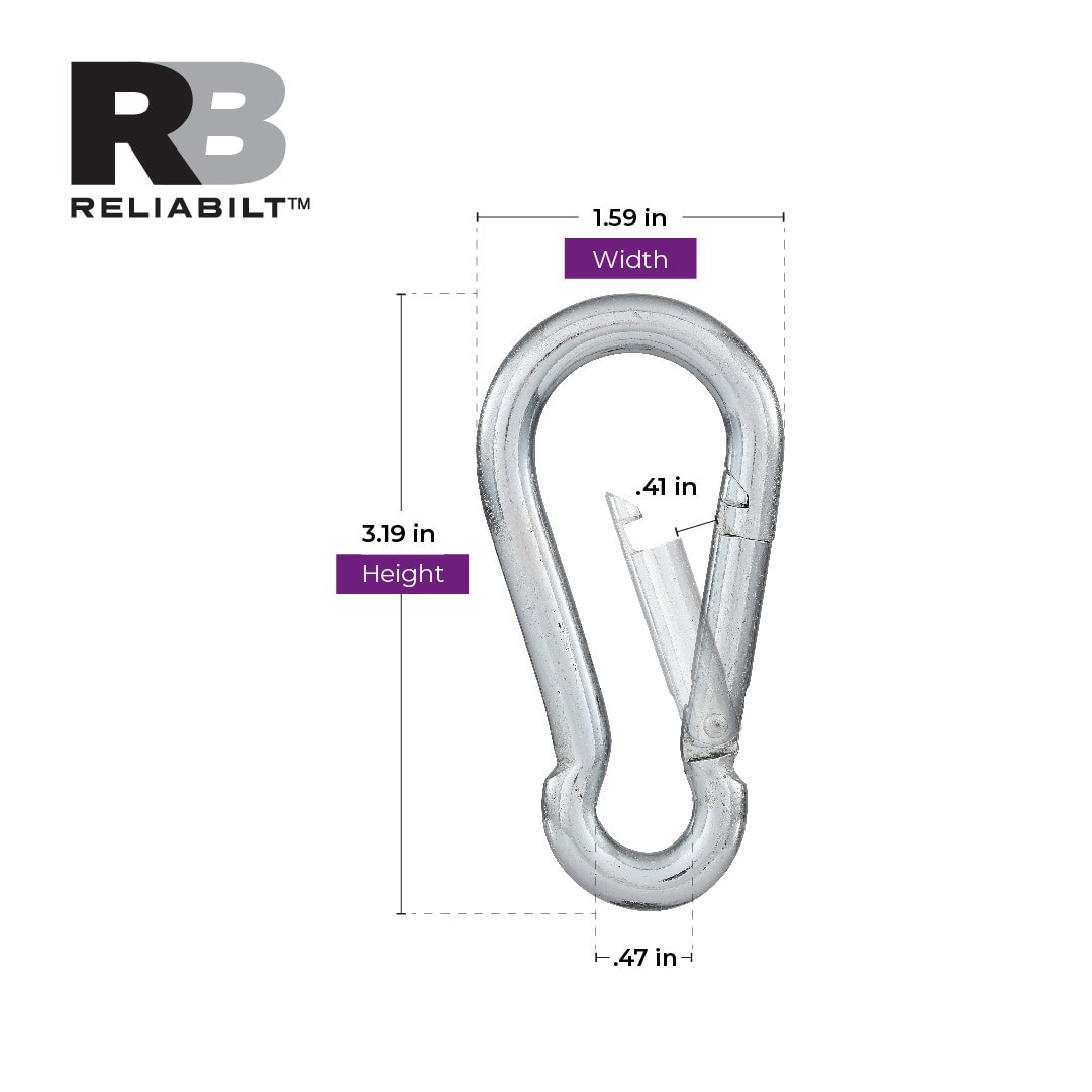 slide 3 of 6, RELIABILT 3/8-in x 3-1/8-in Interlocking Spring Snaps in Zinc Plated, 1 ct