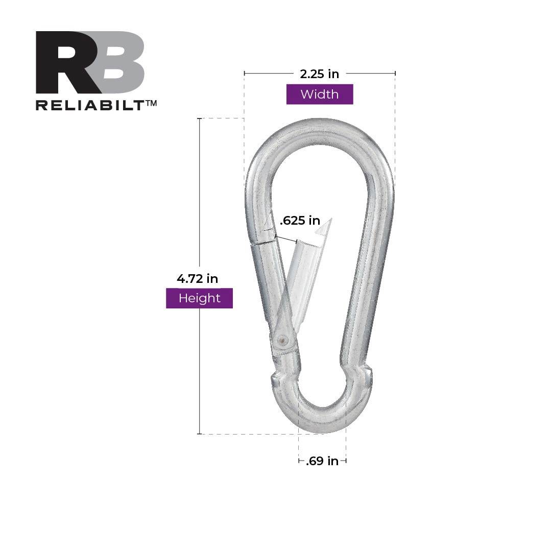 slide 3 of 6, RELIABILT 5/8-in Zinc Plated Steel Interlocking Spring Snap, 1 ct