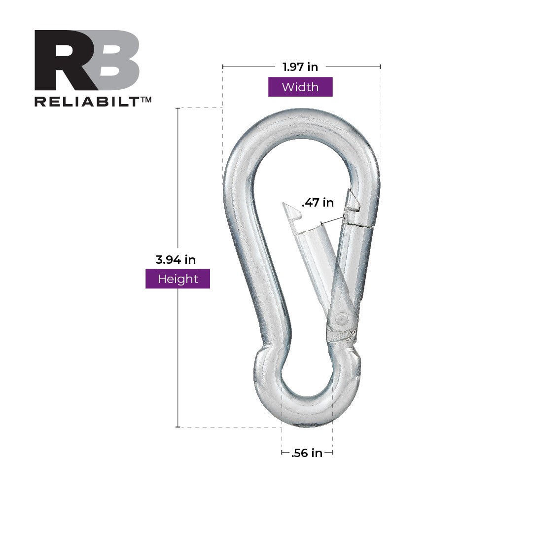 slide 3 of 5, RELIABILT 1/2-in x 3-15/16-in Zinc Plated Steel Interlocking Spring Snap, 1 ct