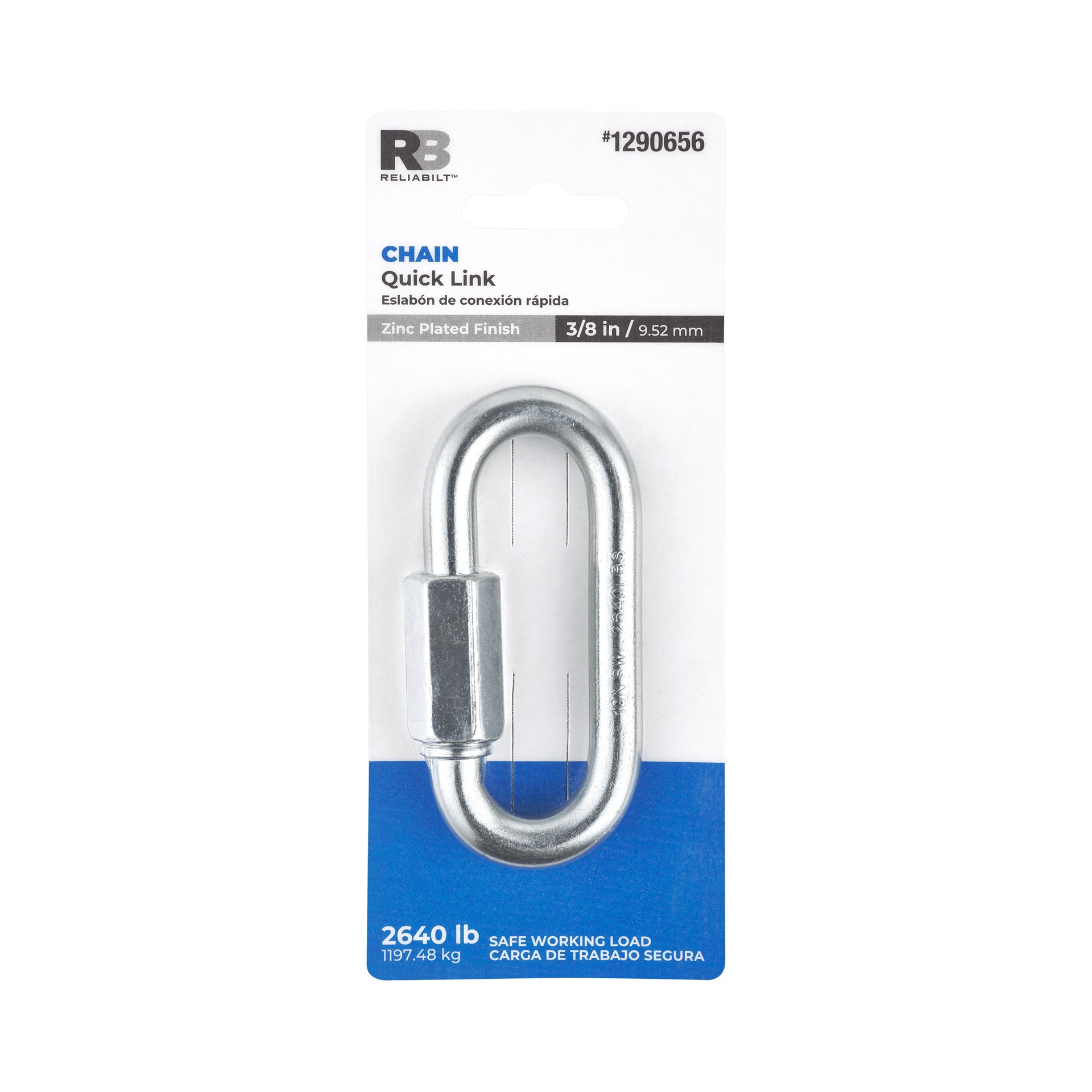 slide 4 of 6, RELIABILT 3/8-in Zinc Plated Steel Quick Link, 1 ct