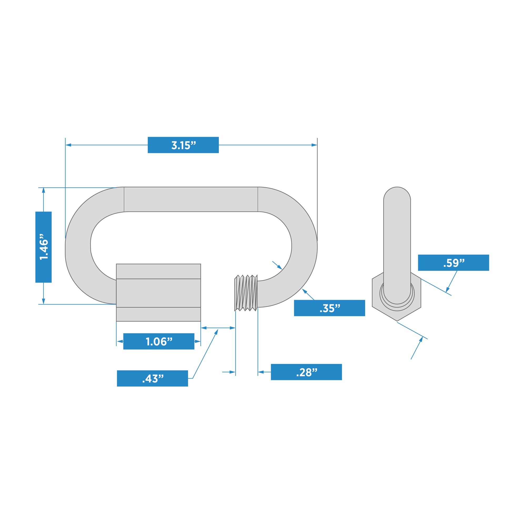 slide 4 of 6, RELIABILT N100-285- 3/8-in Quick Links in Zinc Plated, 1 ct